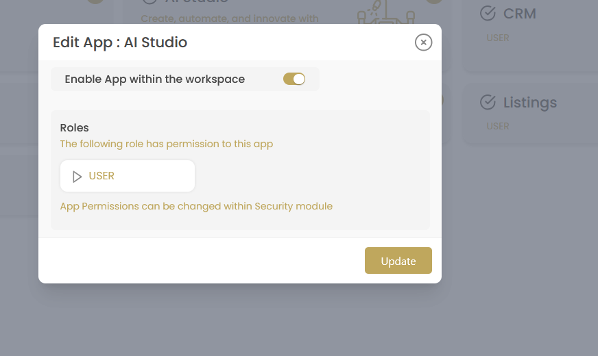 Edit App Configuration Dialog