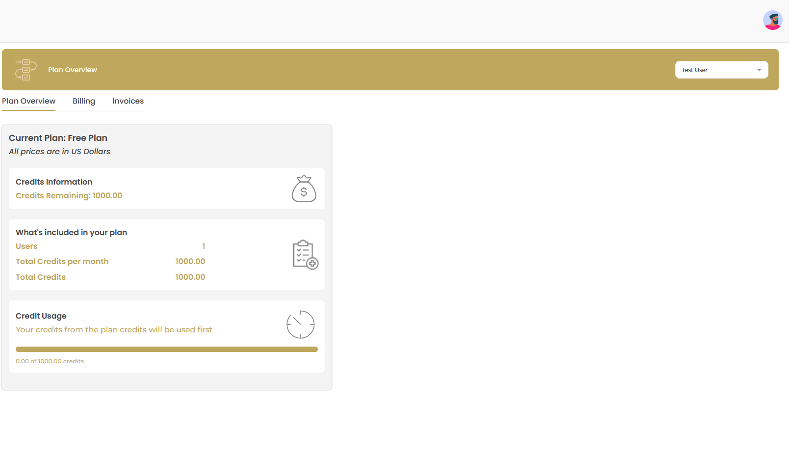 Plan Overview Interface