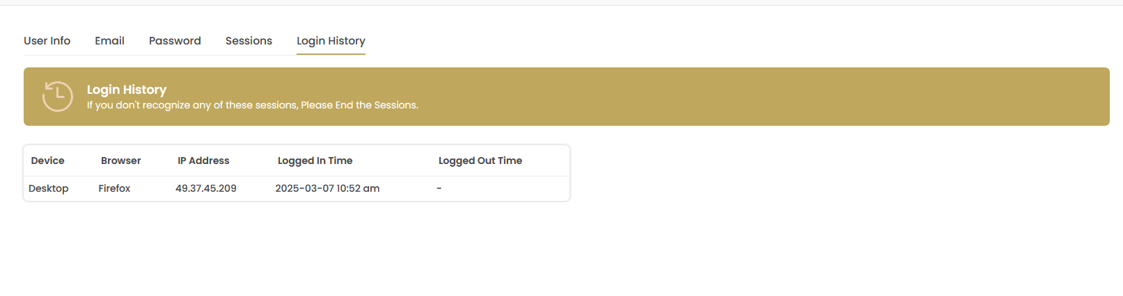 Login History Audit Trail