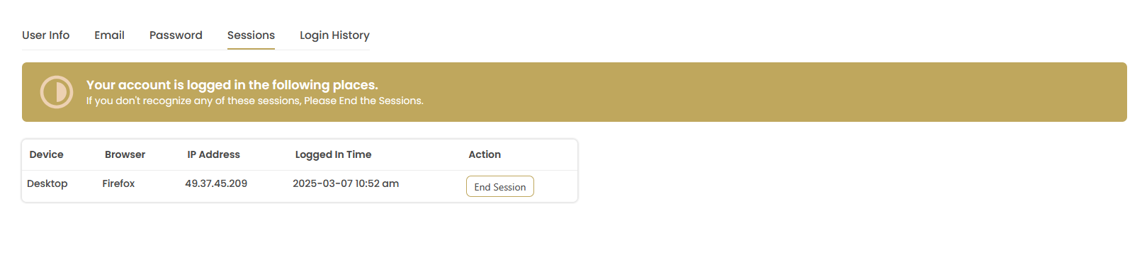 Active Sessions Monitoring