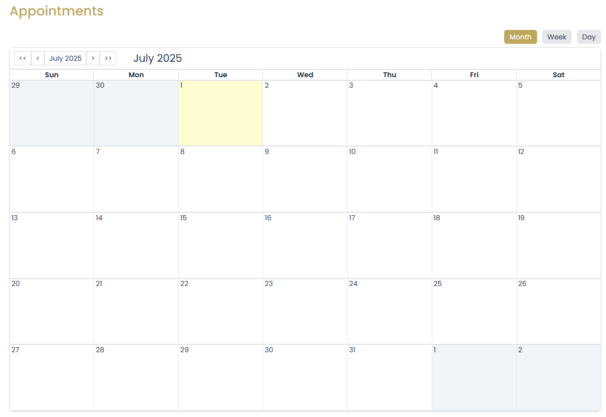 Appointment Calendar View