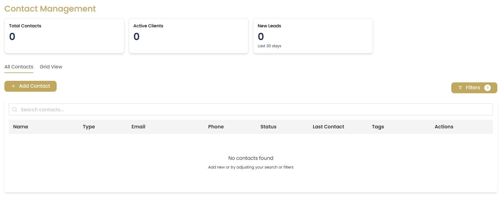 Contact Management Dashboard