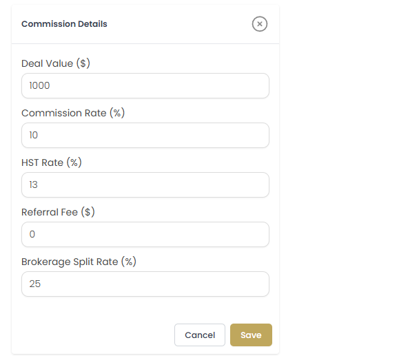 Deal Financial Information