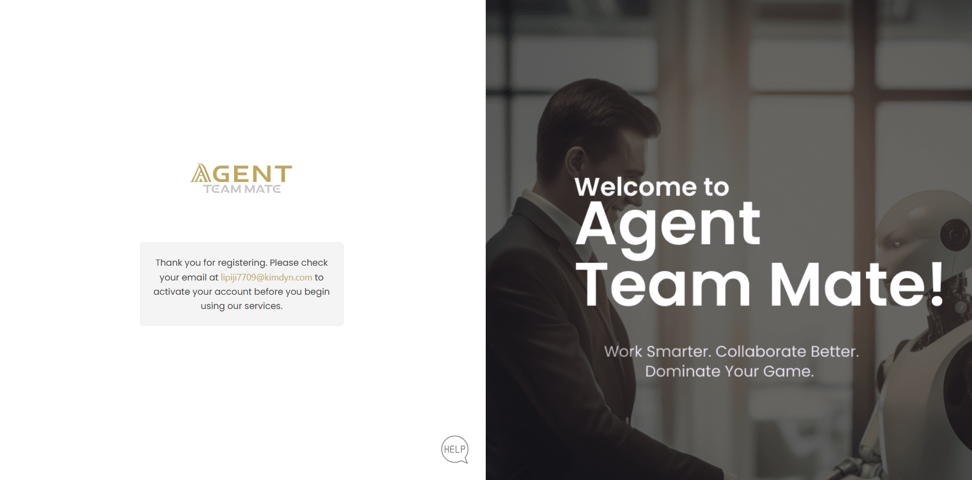 Registration Confirmation Message