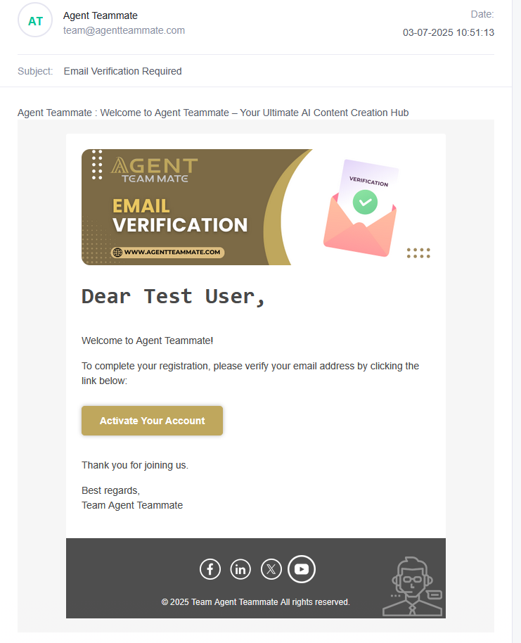 Email Verification Message