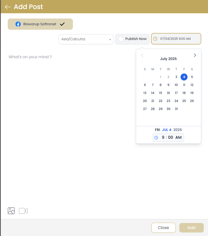 Post Scheduling Interface