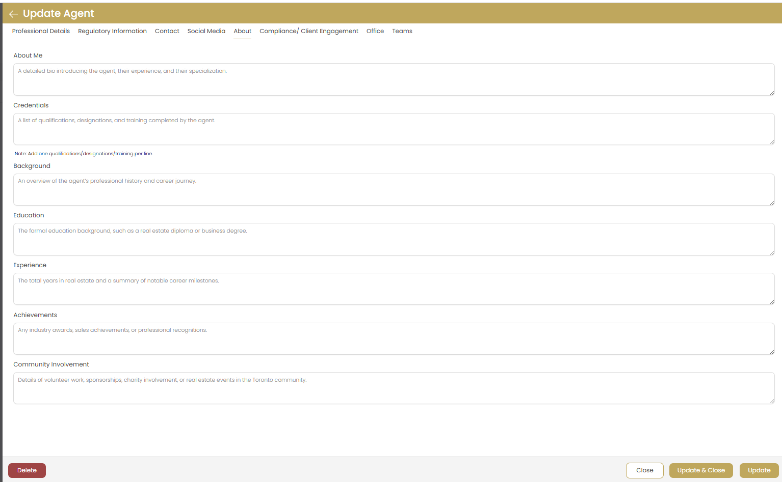 Add Agent - About Tab