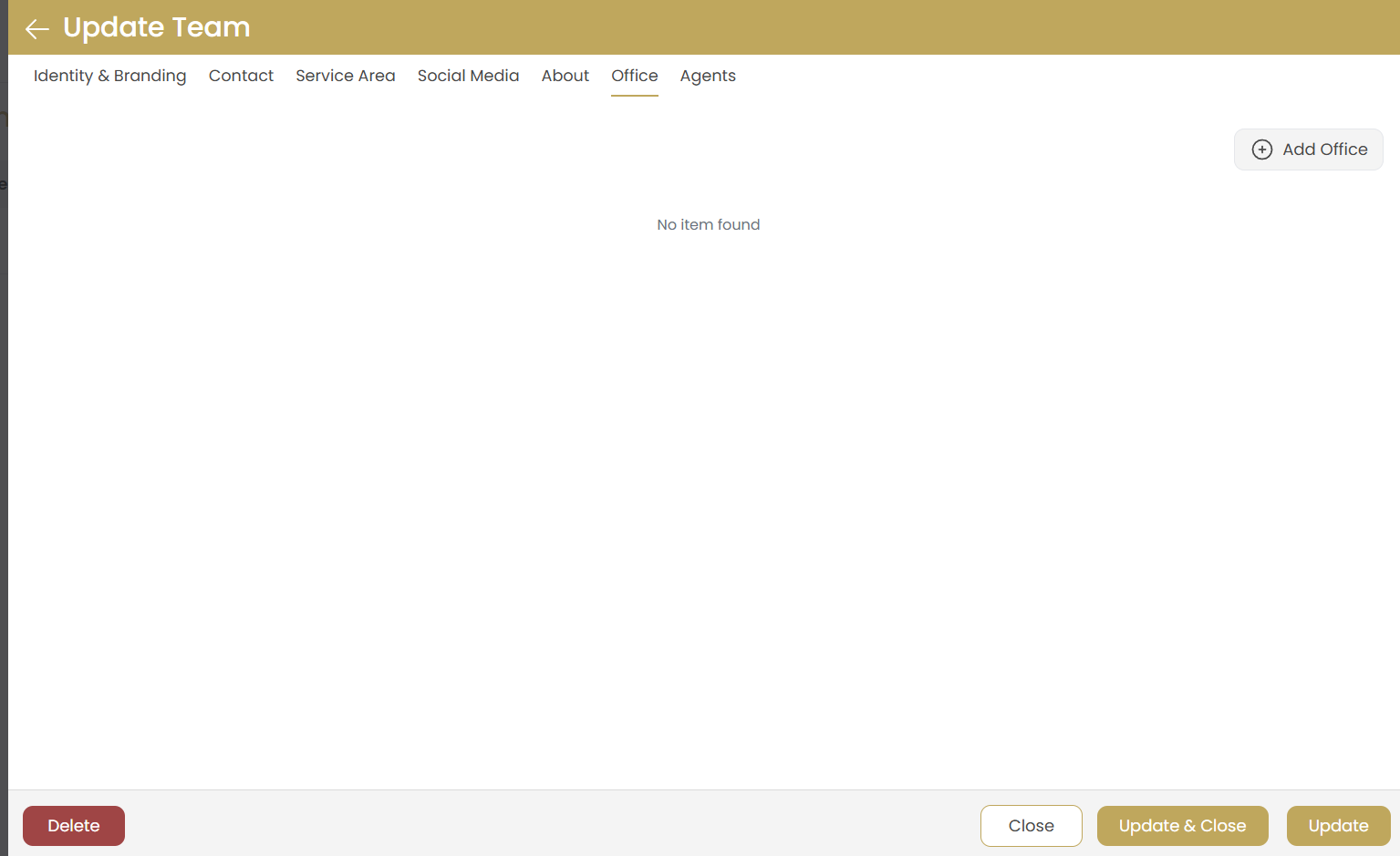 Add Team - Office Tab