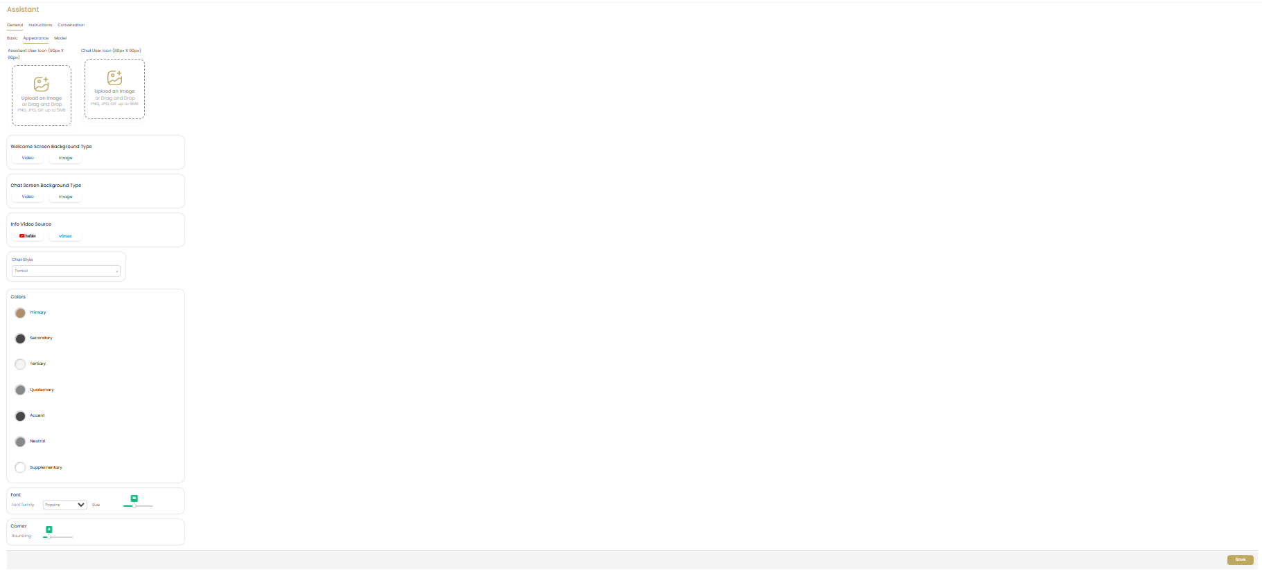 AI Assistant Appearance Settings