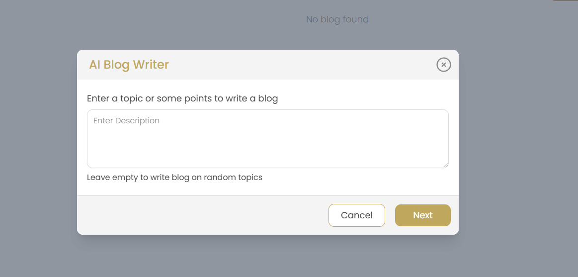 AI Blog Writer - Topic Input