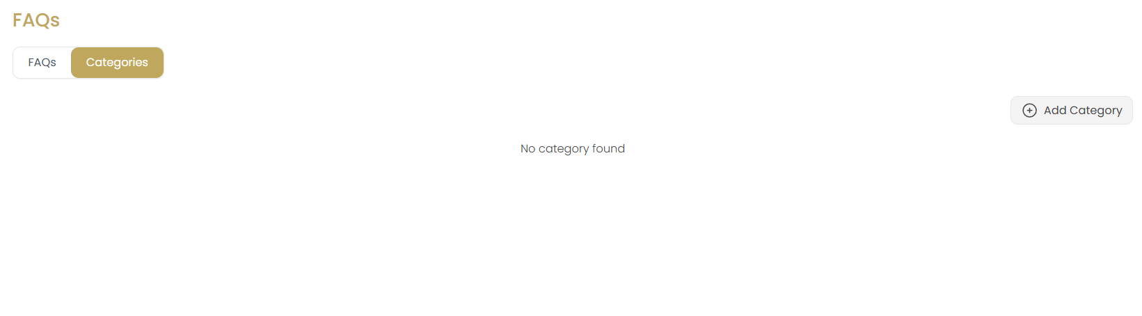 FAQ Categories - Empty State